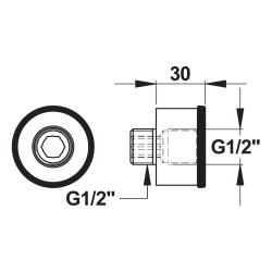 Rallonge pour robinet de lavabo P2000 mural 30 mm