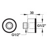 Rallonge pour robinet de lavabo P2000 mural 30 mm