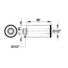 Rallonge pour robinet de lavabo P2000 mural 90 mm