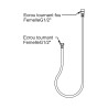 Flexible souple de 60 cm pour lave-bassin avec écrous tournants