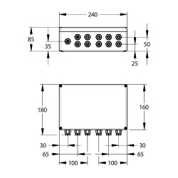 Transformateur 230 V AC / 12 V AC boîtier étanche IP65, 11 à 20 robinets (75 VA)
