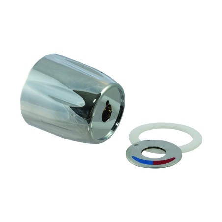 Sachet bouton chromé pour mitigeur thermostatique