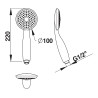 Douchette 1 jet MG1/2" Ø100 anti-calcaire