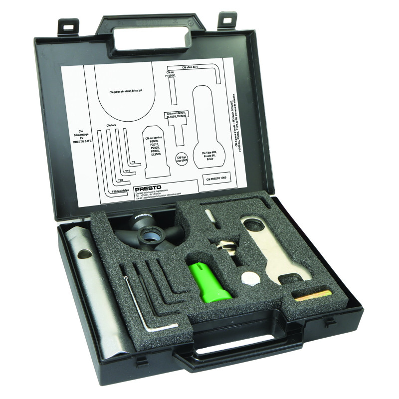 Mallette d'outils pour maintenance des robinets PRESTO