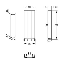 Cache tube haut pour panneau de douche Prestotem 2