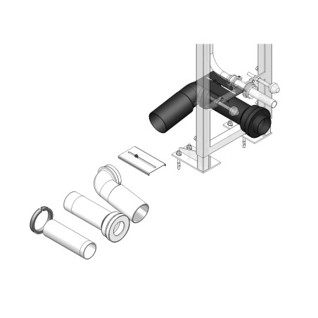 Kit pipe d'évacuation NF Me pour bâti-support pour cloison verticale coupe-feu