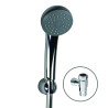 Douchette 1 jet MG1/2" Ø70 anti-calcaire, flexible, support mural, raccord