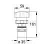 Tête interchangeable lavabo P3500 10/20s bouton noir