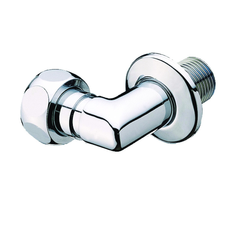 Raccord coudé chromé avec rosace et écrou réglable F G 3/4" - M G 1/2"
