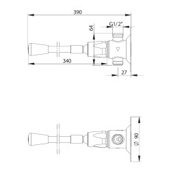 Presto 712 robinet simple lavabo à commande fémorale murale 390 mm
