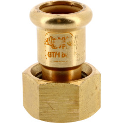 Raccord 2 pièces à sertir laiton GAZ Ø18-3/4"