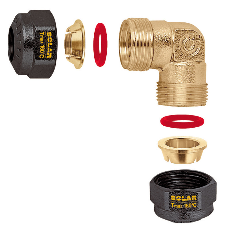 Coude solaire CU22 3/4" - Raccord à compression