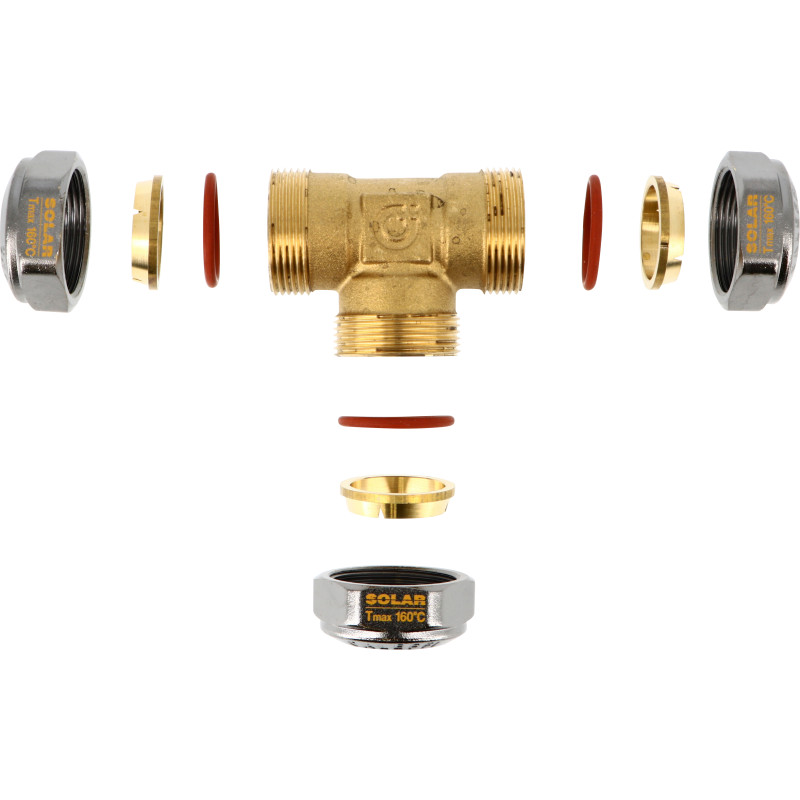 Té solaire CU22 - Raccord à compression