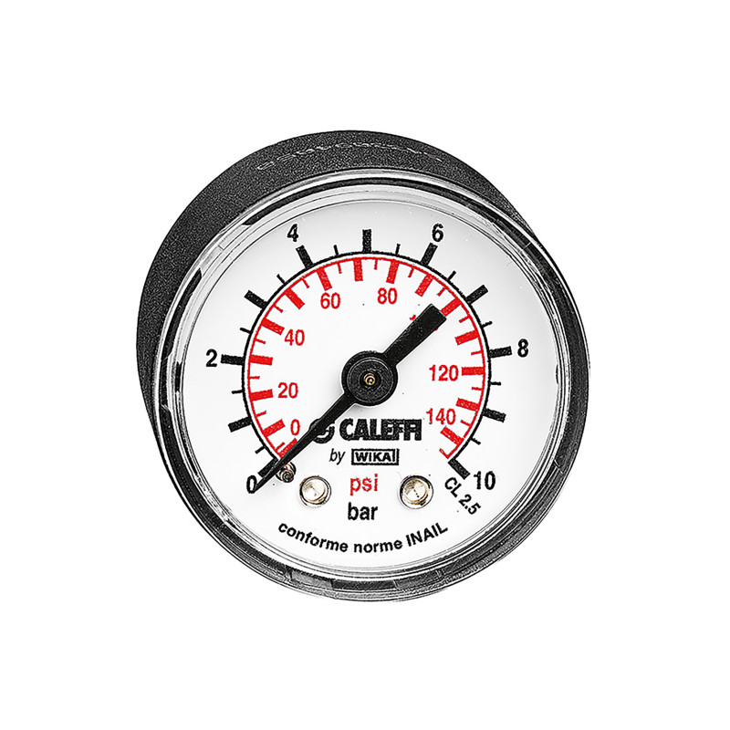 Manomètre sanitaire. Raccord axial 1/4". 0 - 10 bar. Diamètre cadran Ø40mm.