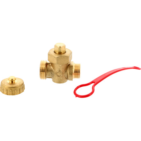 Robinet Boisseau 3/8"M avec bouchonpour vidange  /  7 bar 90°C