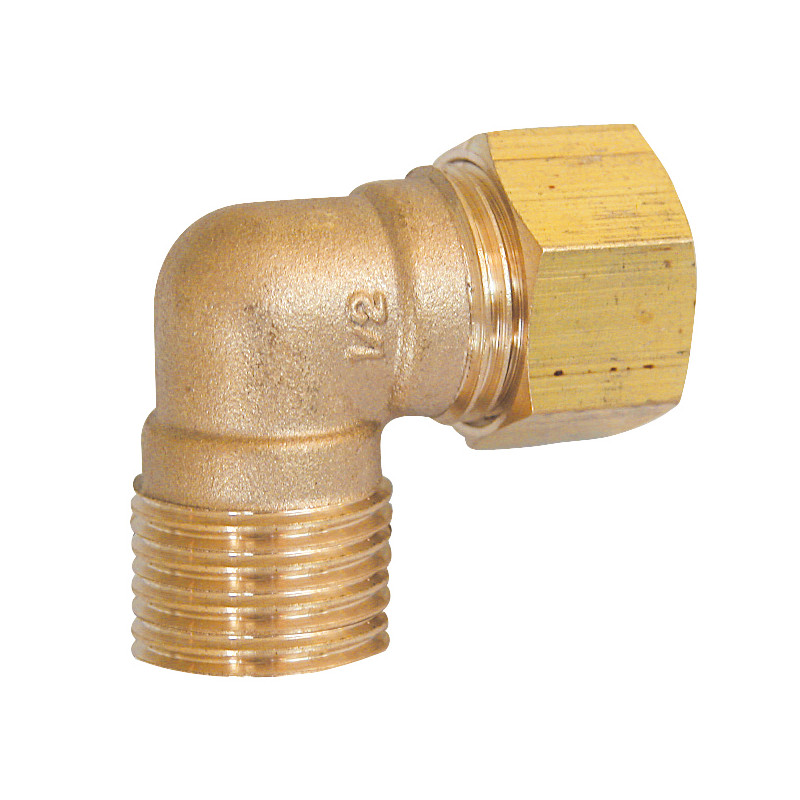 Raccord BICONE Coude 707B - M 3/8 - 10pour tube Cuivre