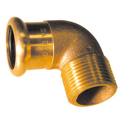 Coude 90° laiton à sertir 8092G Ø22-1/2M pour tube Cuivre Chauff. & Sanitaire