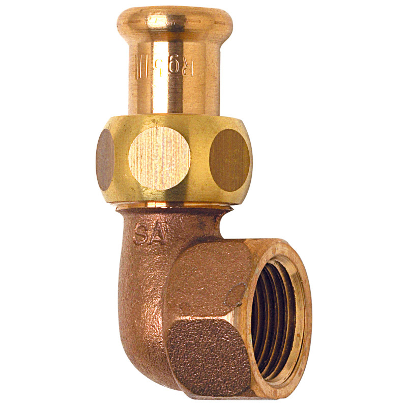 Coude Union joint plat  8096G Ø22-3/4F pour tube Cuivre Chauff. & Sanitaire