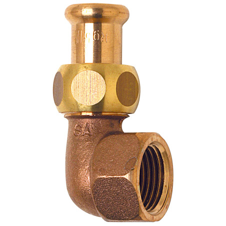 Coude Union joint plat  8096G Ø28-1"F pour tube Cuivre Chauff. & Sanitaire