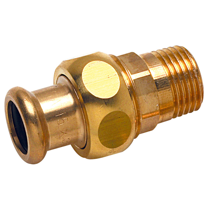 Raccord Union à sertir 8330G  Ø22-1/2M laiton tube Cuivre Chauff. & Sanitaire