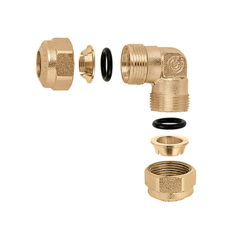 Coude O-RING Egal Laiton Ø14 pour tube cuivre
