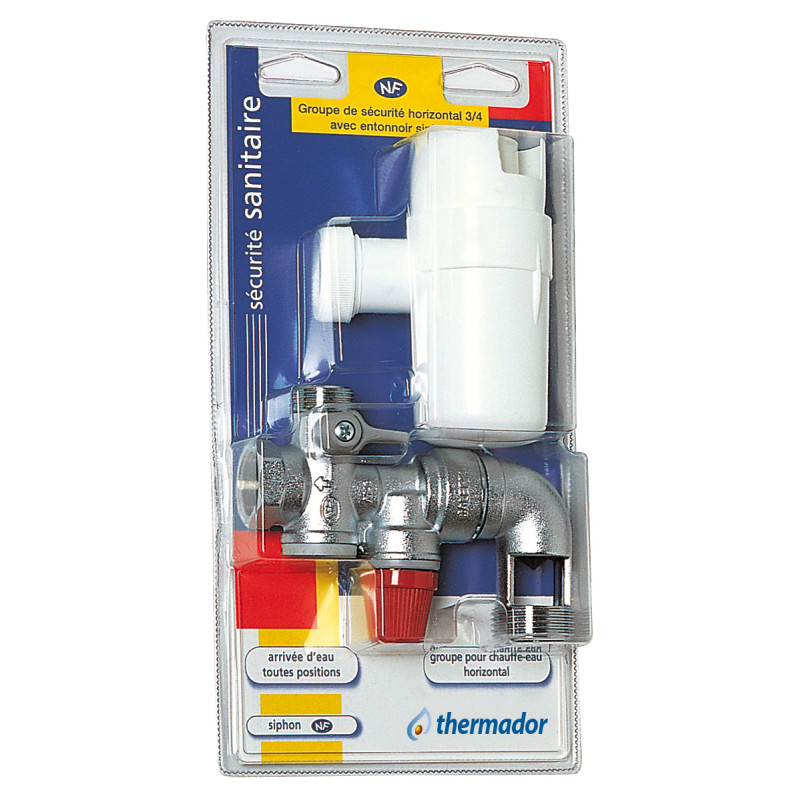 Grpe Sécurité 3/4" NF Std Coudé SiphonPmax 10kW sous Blister