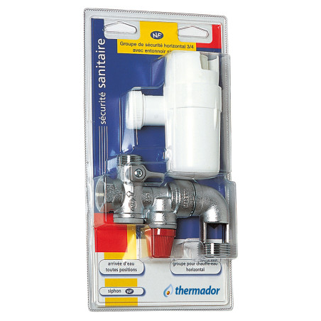 Grpe Sécurité 3/4" NF Std Coudé SiphonPmax 10kW sous Blister