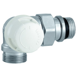Corps thermostatiques double équerre gauche 3/8", chromés et auto-étanches.