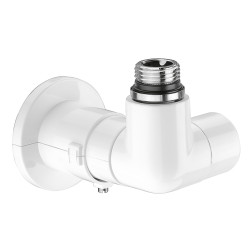 Robinet thermostatisable double équerre droite blanc M23x1,5