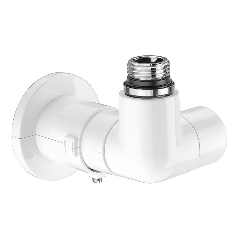 Robinet thermostatisable double équerre droite blanc M23x1,5