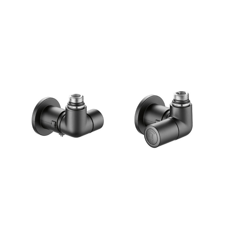 Robinet thermostatisable double équerre droite noir M23x1,5