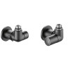 Robinet thermostatisable double équerre droite noir M23x1,5