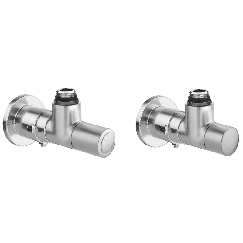 Robinet thermostatisable équerre droite métal brossé M23x1,5