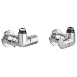 Robinet thermostatisable double équerre gauche métal brossé M23x1,5