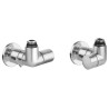 Robinet thermostatisable double équerre gauche métal brossé M23x1,5
