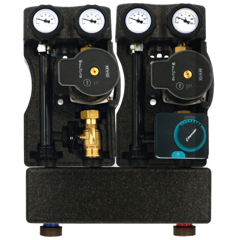 Groupe  mélangé Compact Modulfit DN20 - entraxe 90 mm avec moteur et séparateur
