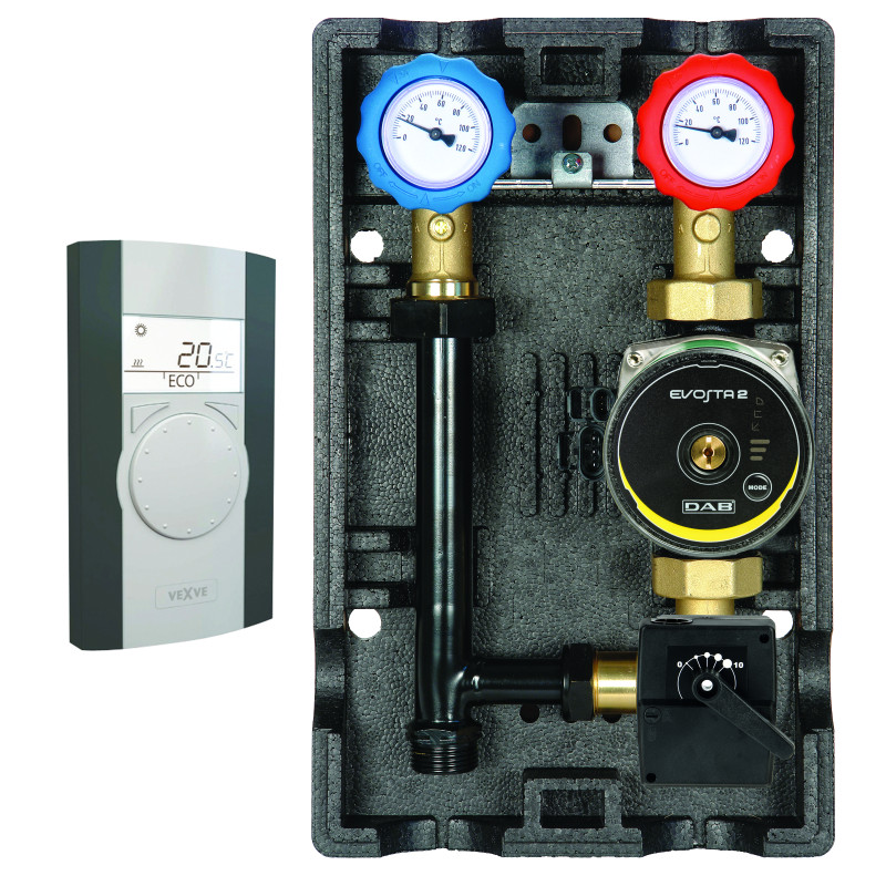 Groupe hydraulique mélangé MODULFIT DN25 circulateur DAB et régulation RA20