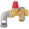 Groupe de sécurité coudé laiton 3/4'' pour chauffe-eau jusqu'à 10 kW, agrée NF.