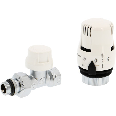 Tête Thermostatique+corps chromé 1/2" DrTTC + CT15D  CA 0,2K