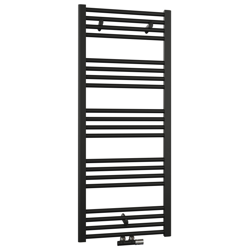 MAHANA Droit 500X1238 NoirSèche-Serviette Acier 514W