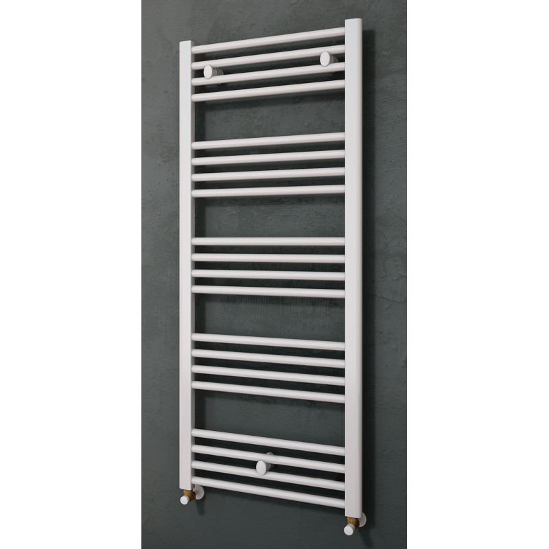 MAHANA Droit Mixte 600X1238 Acier BlancSèche-Serviette  598W + kit élec 500W