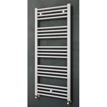 MAHANA Droit Mixte 600X1496 Acier BlancSèche-Serviette 728W + kit élec 500W