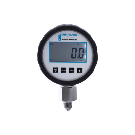 Manomètre électronique Radial 0-6 1/4" Ø80 mm - boitier INOX affichage digital