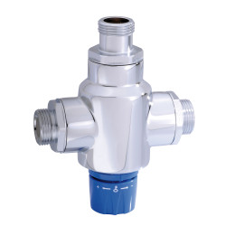 Mitigeur Thermostatique  3/4"Montage en T, Chromé, filtres et clapets