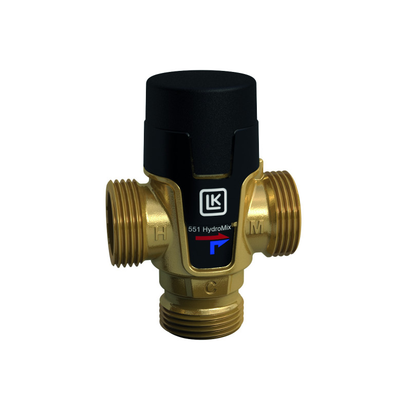 Mitigeur Thermost. MTL 1/2''MALE 25-45°Cmontage en L