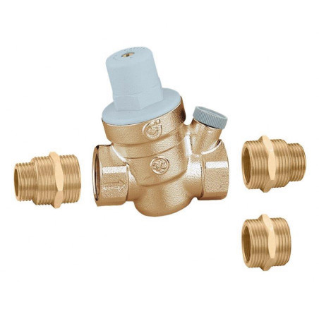 Réducteur de pression FF 3/4". Sans mano. Eau froide + 3 raccords multifiletés