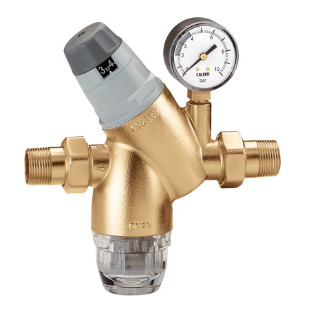 Réducteur de pression MM3/4" + manomètre + cartouche filtrante + bol transparent