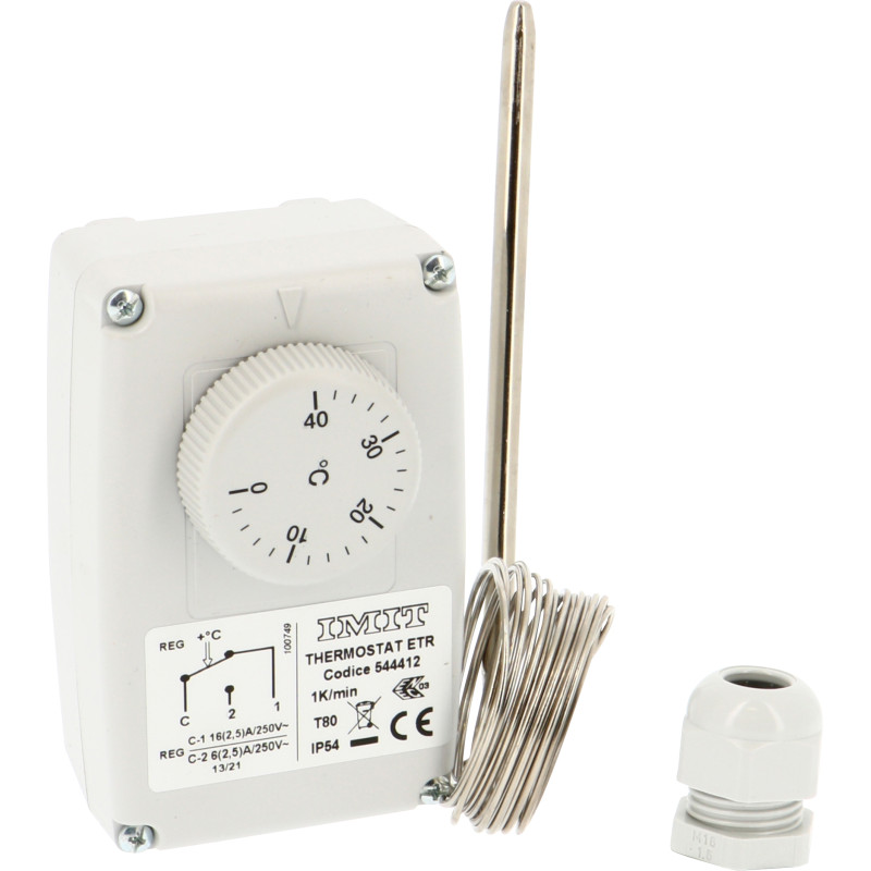 Th. Méca. IP54 0°C/+40°C  Chaud/Froidsonde Ø6x119 mm / 0,9 m à bulbe  544412