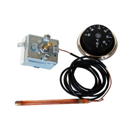 Aquastat de réglage 0° à +90°Ccapillaire gainé 1500  bulbe Ø6,5 / 95mm