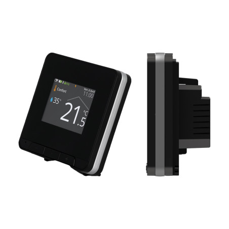 Thermostat connecté noir filaire